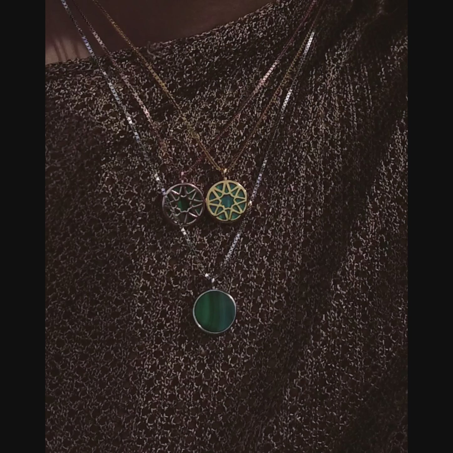 Malachite Round Sliced Necklace