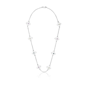 Ethereal geometric sterling silver motif necklace