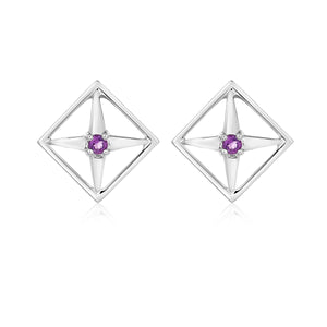 Amethyst pyramid gemstone earrings