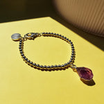 Luna Amethyst & Lemon Quartz Raw Gemstone Beaded Bracelet