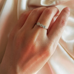 Tory White Topaz Trio Ring - Sterling Silver