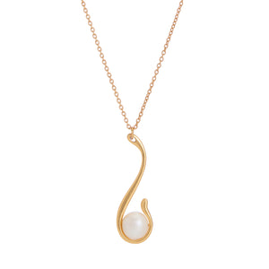 
                
                    Load image into Gallery viewer, Fresh water pearl contemporary 18K gold vermeil necklace
                
            