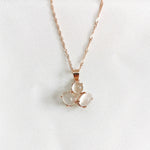 Audrey Moonstone Trio Necklace - Rose Gold Plated