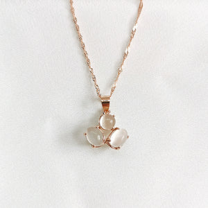
                
                    Load image into Gallery viewer, Audrey Moonstone Trio Necklace - Rose Gold Plated
                
            