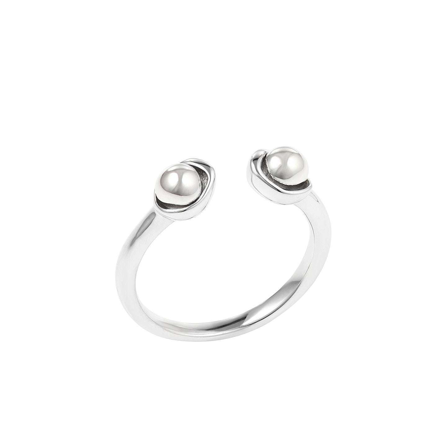 Seed inspired sterling silver open ring