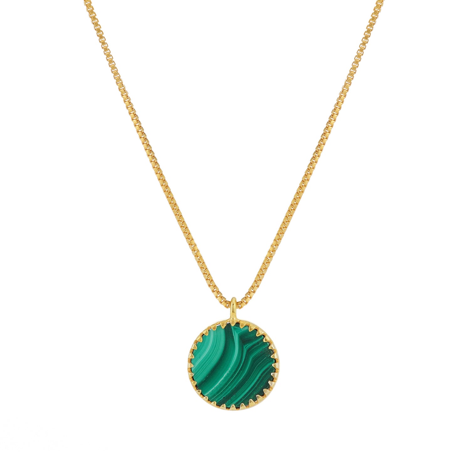 Malachite sliced gemstone necklace