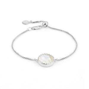
                
                    Load image into Gallery viewer, Mother of Pearl Adjustable Bracelet - Sterling Silver
                
            