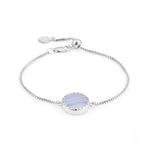 Blue Lace Agate Adjustable Bracelet - Sterling Silver