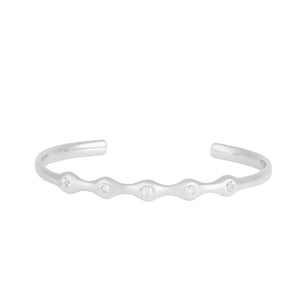 White Topaz Eternity Circle Cuff Bracelet