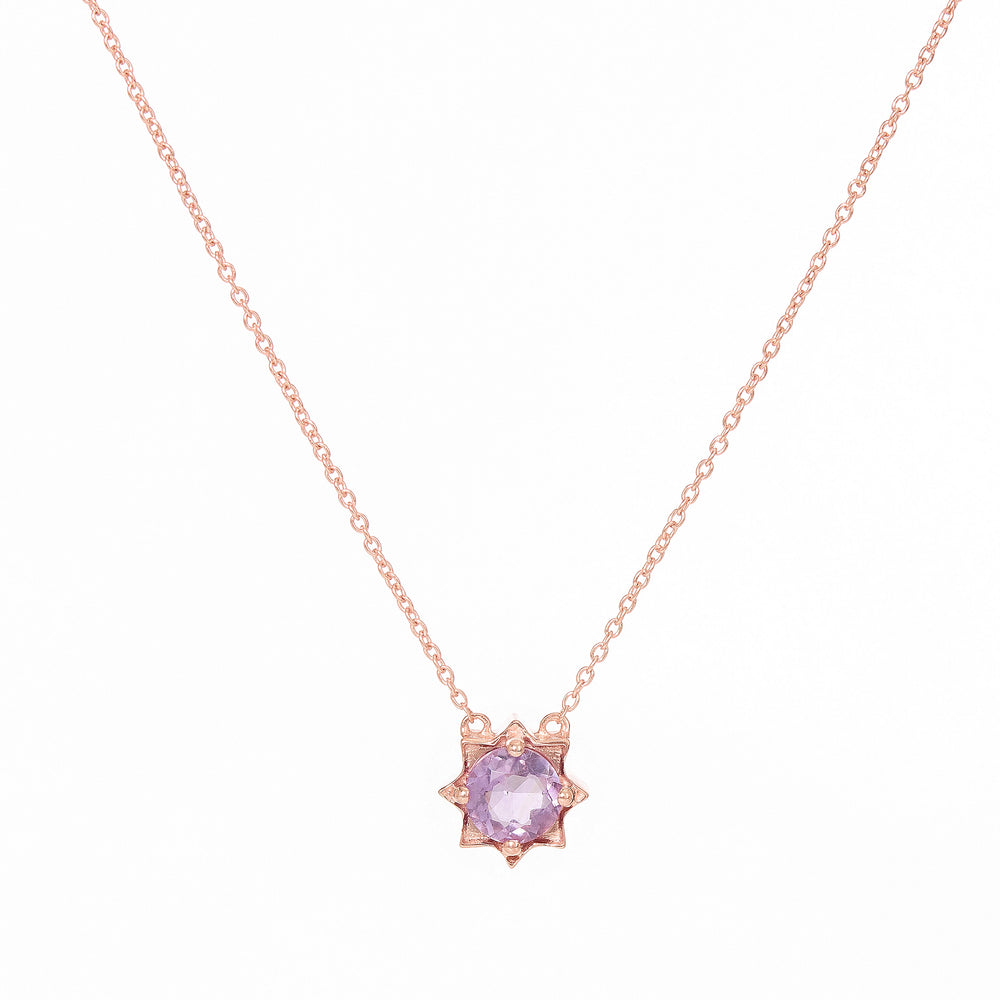 pink amethyst petite star rose gold vermeil necklace