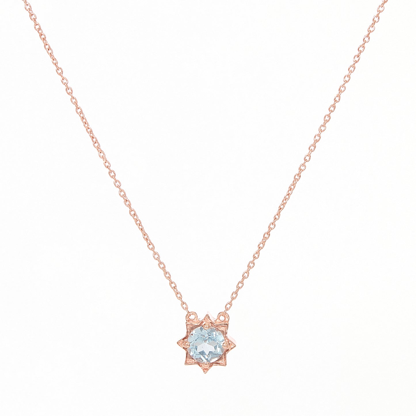 sky blue topaz petite star rose gold vermeil necklace