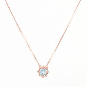 
                
                    Load image into Gallery viewer, sky blue topaz petite star rose gold vermeil necklace
                
            