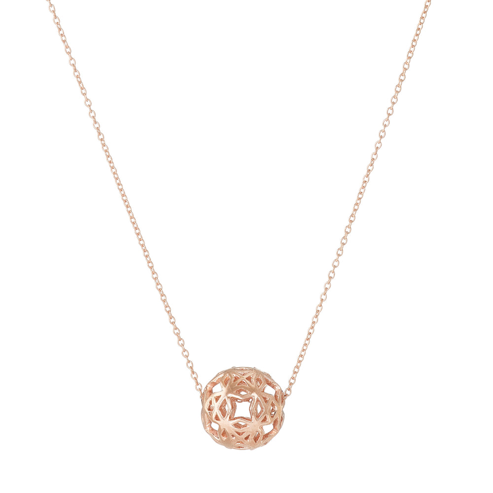 Dandelion Motif Ball Necklace - Rose Gold Plated