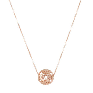 Dandelion motif ball pendant necklace in rose gold