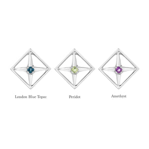 Aurora Motif Gemstone Necklace - Sterling Silver