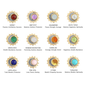 
                
                    Load image into Gallery viewer, Rainbow Moonstone Rose Cut Cabochon Celestial Birthstone Necklace - June
                
            