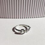 Knox White Topaz Chain Ring - Sterling Silver