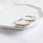 Brooke White Topaz Twist Rope Ring - Rose Gold or Rhodium Plated