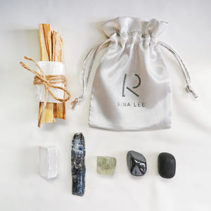 Ultimate Protection & Clearing Crystal Kit - Set of 6 Healing Crystals & Palo Santo