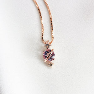 Uranus Pink Amethyst Necklace - Rose Gold