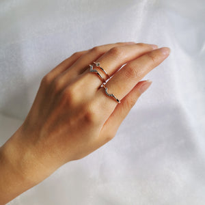 White Topaz Ring with Matching Gold Rings