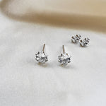 White Topaz Round Stud Earrings - Sterling Silver