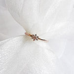 14K Rose Gold or Rhodium White Topaz Flower Ring